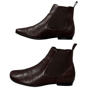 Born Women's Chelsea Brown Leather Pull-On Bootie Boots Size 7